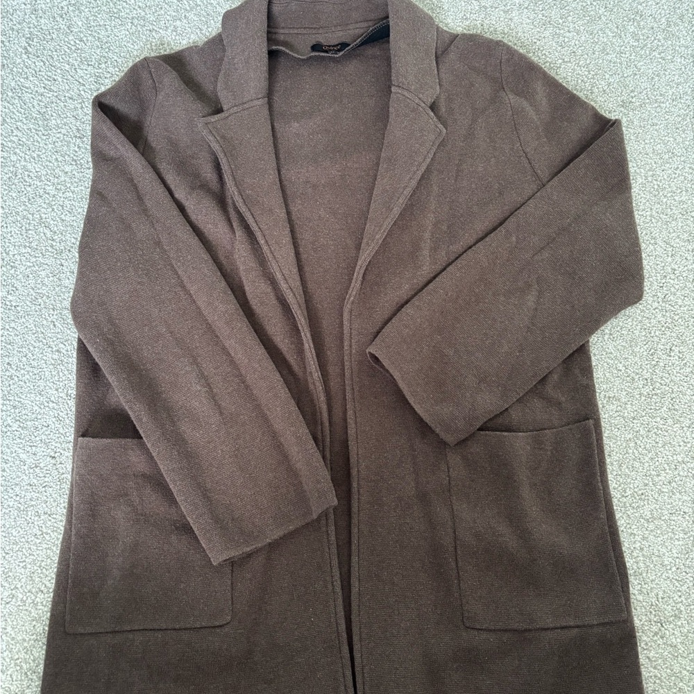 Quince Heather Brown Knit Blazer